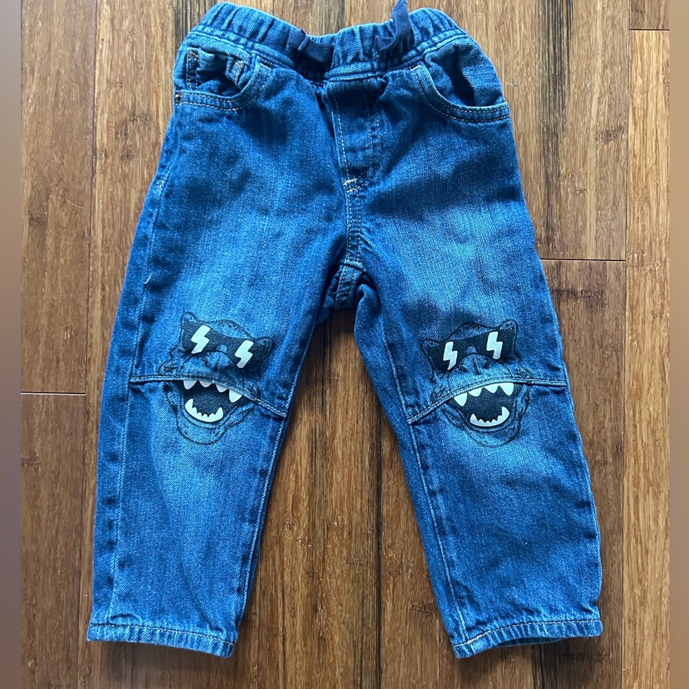 Gap pull on slim toddler Dino jeans 2T